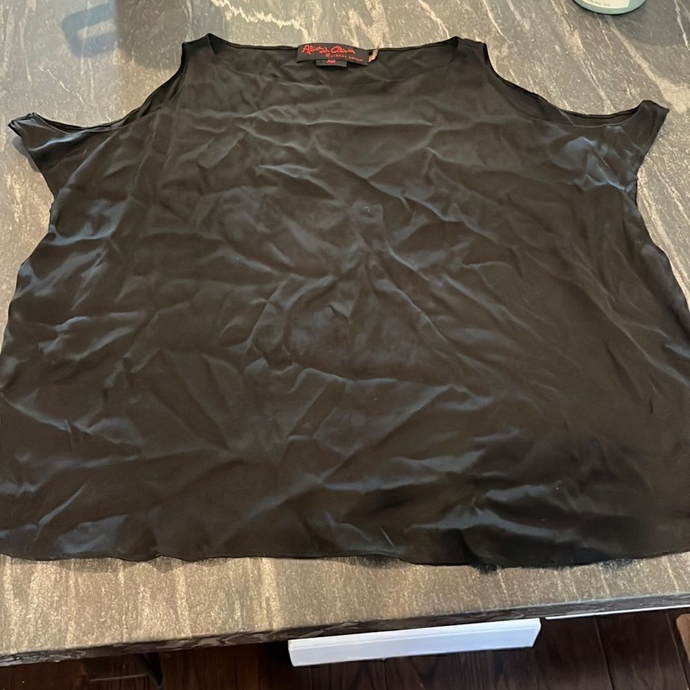 Alice and Olivia Silk Black/Navy Top